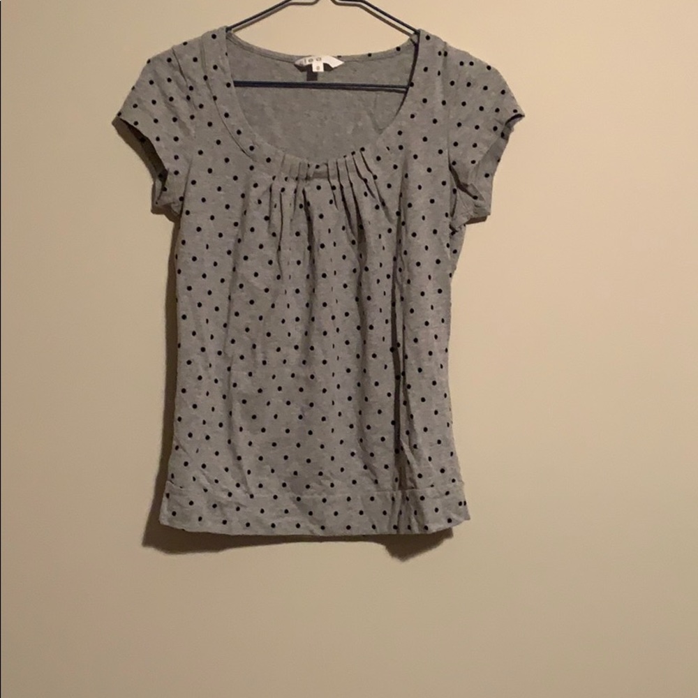 Grey with black polka dots